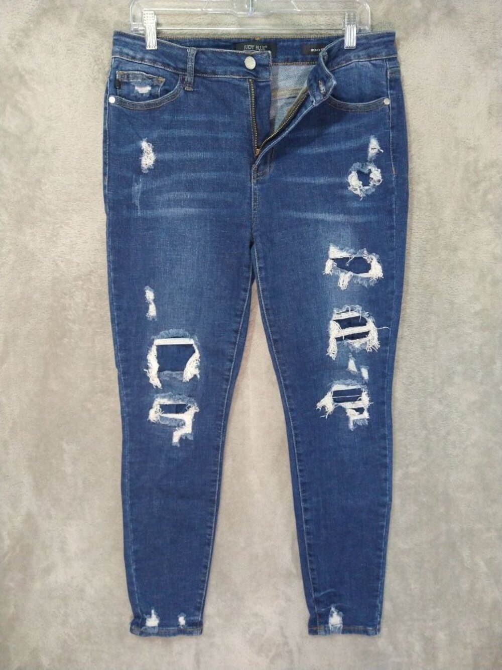 Judy Blue Jeans Womens 13/31 Denim Skinny Fit Mid Rise Distressed Stretch